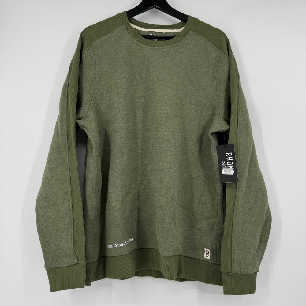 NEW Rhone Heritage Midweight Crewneck Sweatshirt Mens Large Green Heather NWT